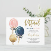 Virtual Gender reveal party Kaart (Staand voorkant)