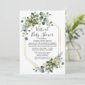 Virtual Geometric Foliage Baby shower Invitation Kaart (Staand voorkant)