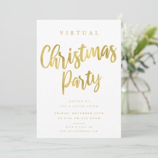 VIRTUAL Gold Minimal kerstfeest Kaart (Staand voorkant)