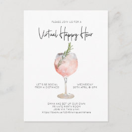 Virtual Happy Hour Social Distance Cocktail Party Briefkaart
