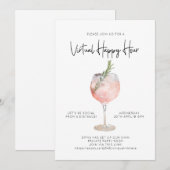 Virtual Happy Hour Social Distance Cocktail Party Kaart (Voorkant / Achterkant)