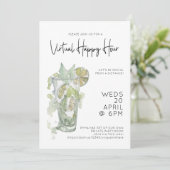 Virtual Happy Hour Social Distance Cocktail Party Kaart (Staand voorkant)