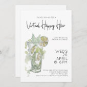 Virtual Happy Hour Social Distance Cocktail Party Kaart (Voorkant / Achterkant)