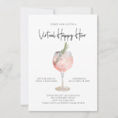 Virtual Happy Hour Social Distance Cocktail Party Kaart (Voorkant)