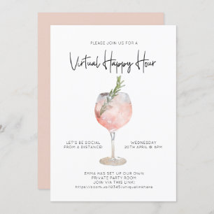 Virtual Happy Hour Social Distance Cocktail Party Kaart