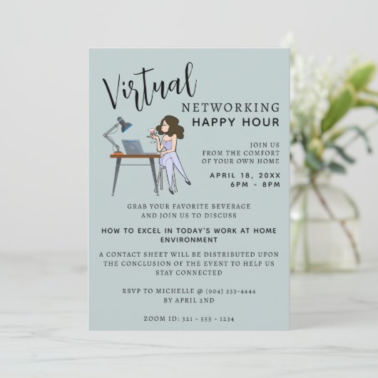 Virtual Happy Hour Uitnodiging (Staand voorkant)