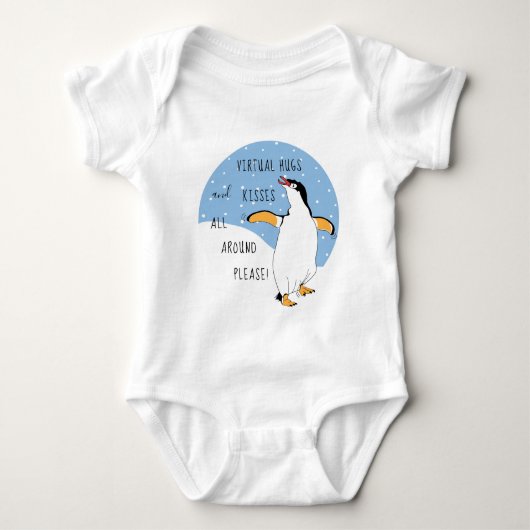 Virtual Hugs and Kisses Baby Jersey Bodysuit (Voorkant)