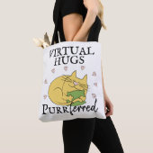 Virtual Hugs PurrFerred CAT met sociale vervorming Tote Bag (Dichtbij)