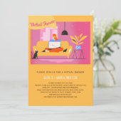 Virtual Invitation Baby of Vrijgezellenfeest, Birt Kaart (Staand voorkant)