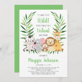 Virtual It's On to Get Wild Safari Baby shower Kaart (Voorkant / Achterkant)