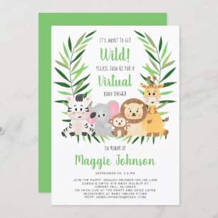 Virtual It's On to Get Wild Safari Baby shower Kaart