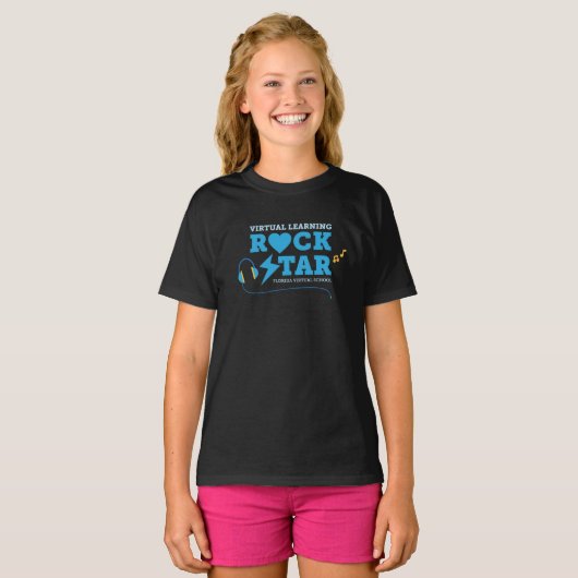 Virtual Learning Rock Star T-Shirt (zwart) (Voorkant volledig)