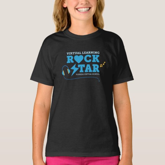 Virtual Learning Rock Star T-Shirt (zwart) (Voorkant)