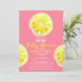 Virtual Lemon Waterverf Segmenten Roze Baby shower Kaart (Staand voorkant)