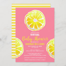 Virtual Lemon Waterverf Segmenten Roze Baby shower Kaart
