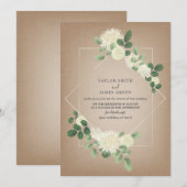 Virtual Live Stream Wedding Cardstock Botanical Kaart (Voorkant / Achterkant)