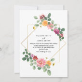Virtual Live Stream Wedding Geometrische Boho Bloe Kaart (Voorkant)