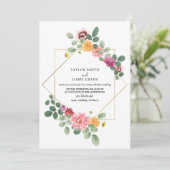 Virtual Live Stream Wedding Geometrische Boho Bloe Kaart (Staand voorkant)