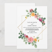 Virtual Live Stream Wedding Geometrische Boho Bloe Kaart (Voorkant / Achterkant)