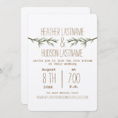 Virtual Live Stream Wedding Rustiek Evergreen Tree Kaart (Voorkant / Achterkant)