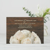 Virtual Live Stream Wedding Rustieke Witte Rozen Kaart (Staand voorkant)