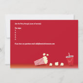 Virtual Movie Night Birthday Popcorn Cartoon Kaart (Achterkant)