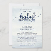 Virtual Nautical Ocean Baby shower Invitation Kaart (Voorkant)
