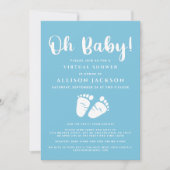 Virtual Oh Baby Boy Douche Baby Voeten Blauw Wit Kaart (Voorkant)