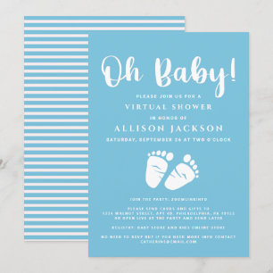 Virtual Oh Baby Boy Shower Baby Feet Blue White Kaart