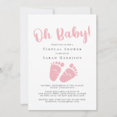 Virtual Oh Baby Girl Douche Roze Voeten Kaart (Voorkant)