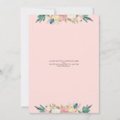 Virtual Online Baby shower Roos Goud Roze Bloemen Kaart (Achterkant)