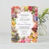 Virtual Online Baby shower voor vlinder Kaart (Staand voorkant)