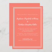 Virtual Online Bruiloft Koraal Modern Minimalist Kaart (Voorkant / Achterkant)