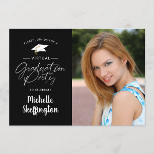 Virtual Online Graduation Party Script Foto Zwart Kaart