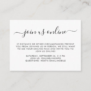 Virtual Online Option Baby shower Party Informatiekaartje