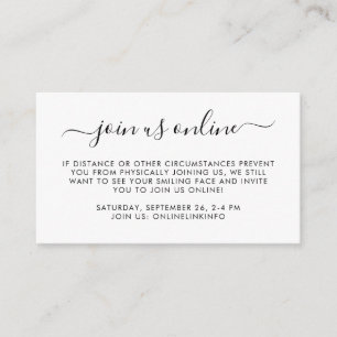 Virtual Online Option Party-Baby shower behuizing Informatiekaartje