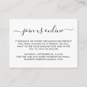 Virtual Online Option Party of Baby shower Informatiekaartje