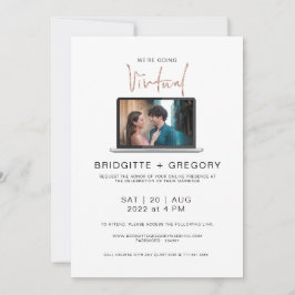 Virtual Online Photo Waterverf Wedding Invitation