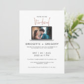 Virtual Online Photo Waterverf Wedding Invitation (Staand voorkant)
