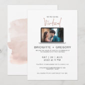Virtual Online Photo Waterverf Wedding Invitation (Voorkant / Achterkant)