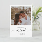 Virtual Online Rustic Photo Wedding Invitation (Staand voorkant)