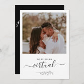 Virtual Online Rustic Photo Wedding Invitation (Voorkant / Achterkant)