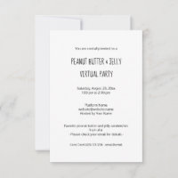 Virtual Peanut Butter en Jelly Party Invitation