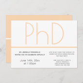 Virtual PhD-graad White Cream Grey Afstuderen Kaart (Voorkant / Achterkant)