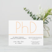 Virtual PhD-graad White Cream Grey Afstuderen Kaart (Staand voorkant)