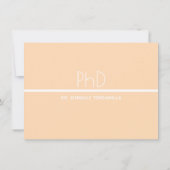 Virtual PhD-graad White Cream Grey Afstuderen Kaart (Achterkant)