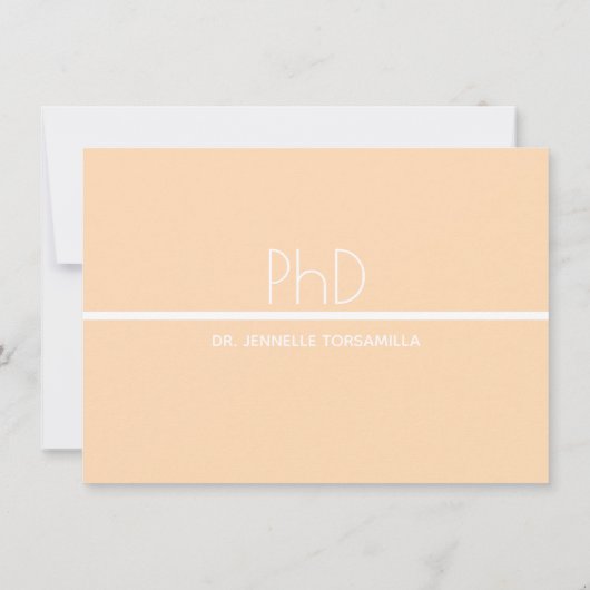 Virtual PhD-graad White Cream Grey Afstuderen Kaart (Achterkant)