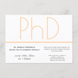 Virtual PhD-graad White Cream Grey Afstuderen Kaart