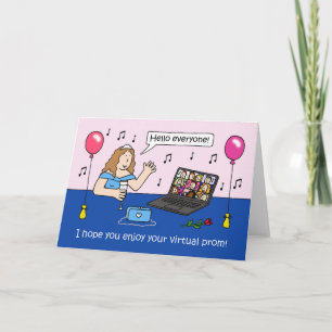 Virtual Prom Night Covid 19-Cartoon Kaart