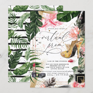 Virtual Prom Party   Glamoureus zomergroen Kaart